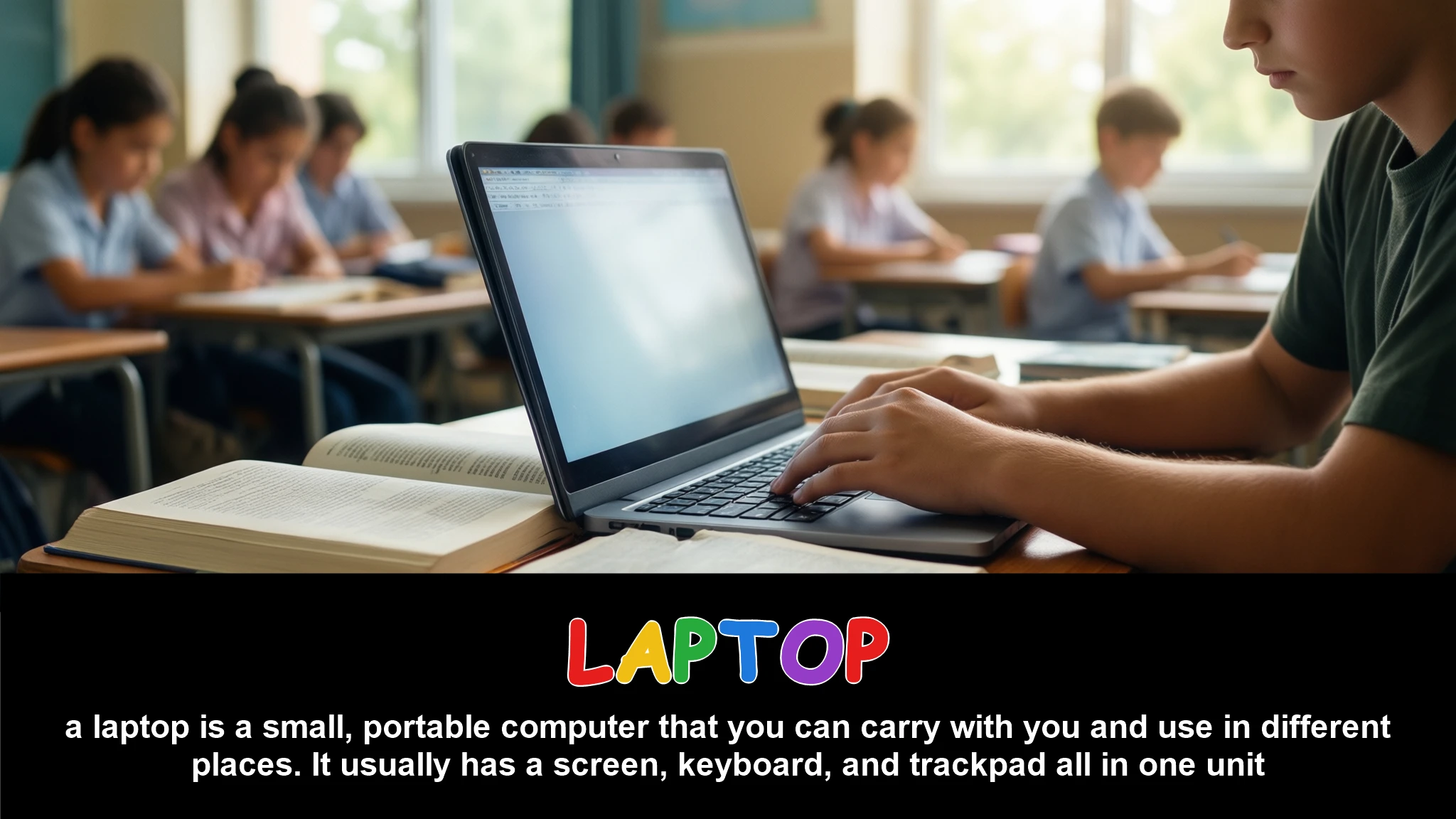 English Illustration for laptop